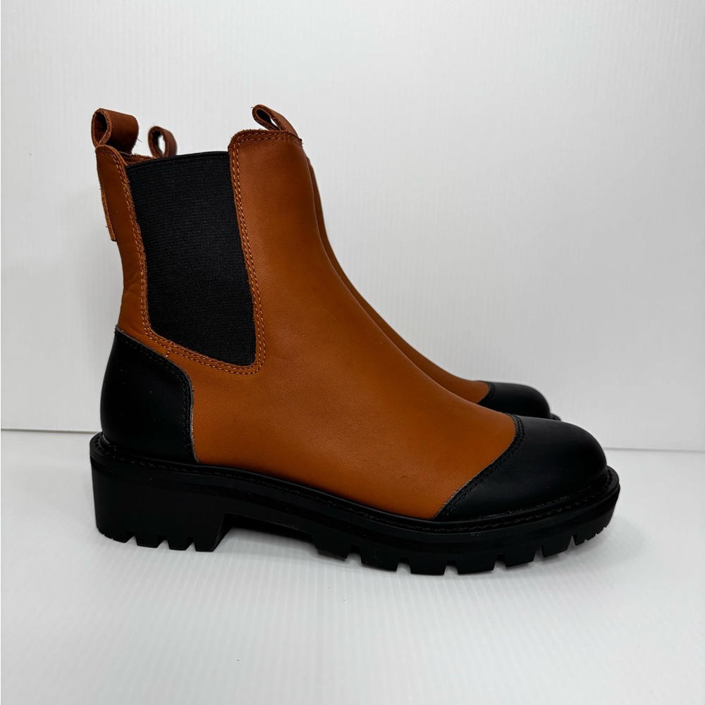 ANTONIO MELANI Tan and Black Leather And Rubber Boots